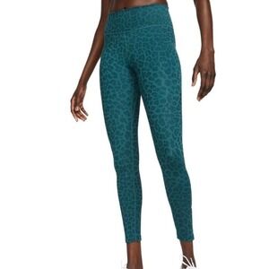 NIKE | Women's Dri-FIT Teal Leopard Print Athletic Workout Leggings